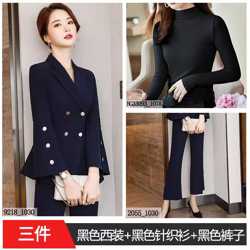 Importé - Ensemble Costume Femme Style De Déesse A Col Tailleur 3 Pièces