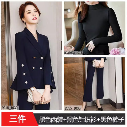 Importé - Ensemble Costume Femme Style De Déesse A Col Tailleur 3 Pièces