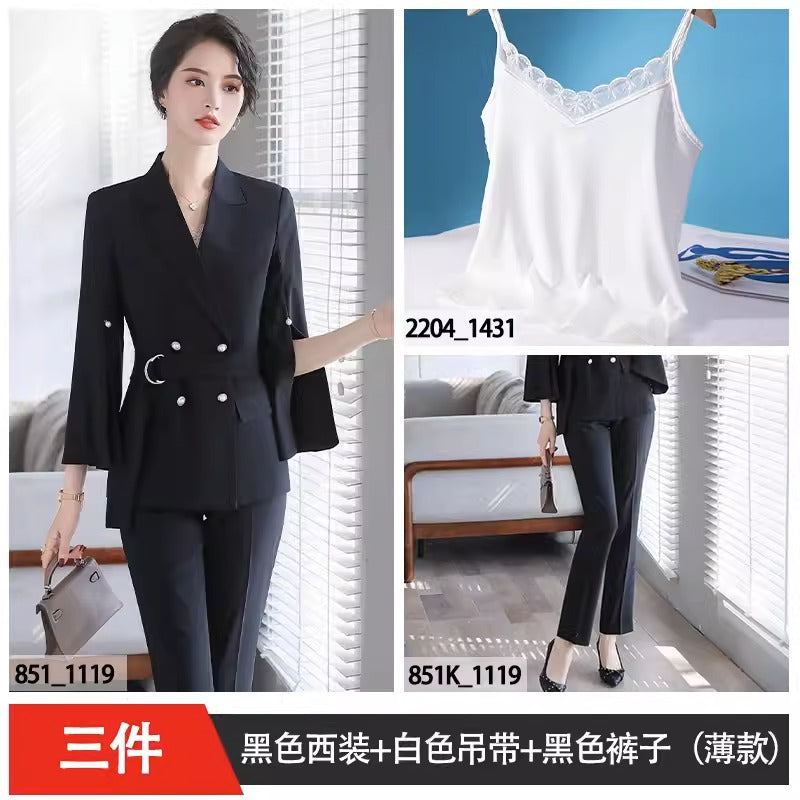 Importé - Ensemble Costume Femme Style De Déesse A Col Tailleur 3 Pièces