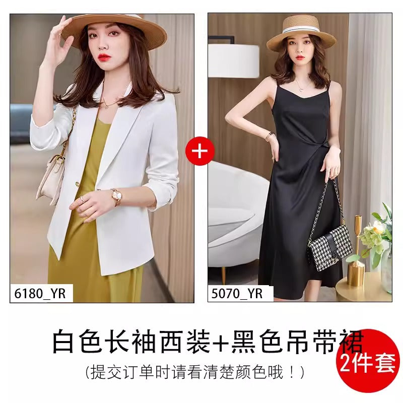 Importé - Ensemble Costume Femme Col en V Deux Pièces