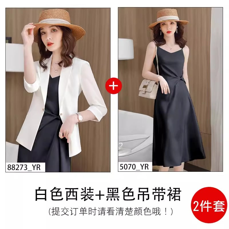Importé - Ensemble Costume Femme Col en V Deux Pièces