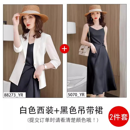 Importé - Ensemble Costume Femme Col en V Deux Pièces