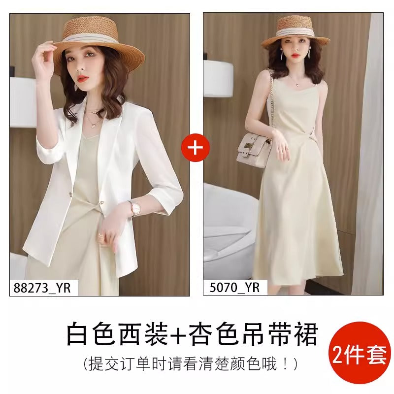 Importé - Ensemble Costume Femme Col en V Deux Pièces