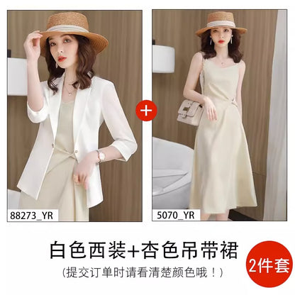 Importé - Ensemble Costume Femme Col en V Deux Pièces
