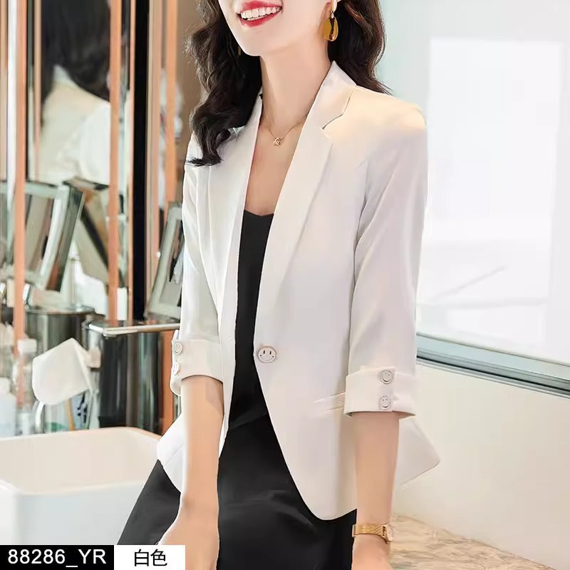 Importé - Ensemble Blazer Femme Col Tailleur Deux Pièces En Soie