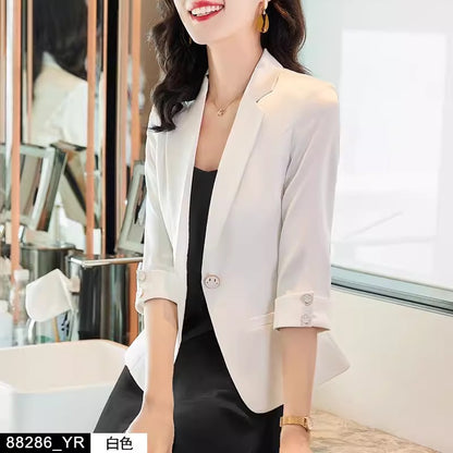 Importé - Ensemble Blazer Femme Col Tailleur Deux Pièces En Soie