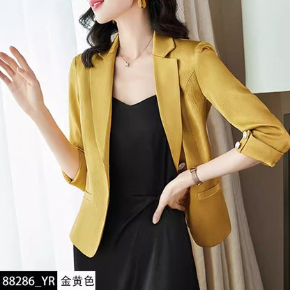 Importé - Ensemble Costume Femme Slim Col Tailleur Deux Pièces En Satin