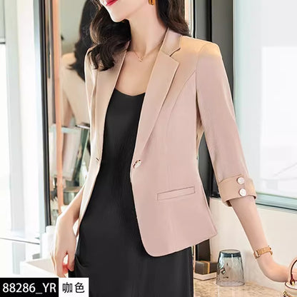 Importé - Ensemble Costume Femme Slim Col Tailleur Deux Pièces En Satin