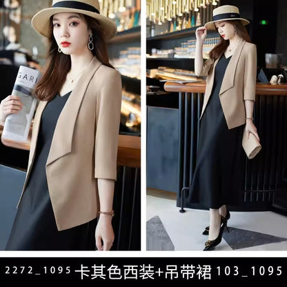 Importé - Ensemble Blazer Femme Slim Décontracté Deux Pièces