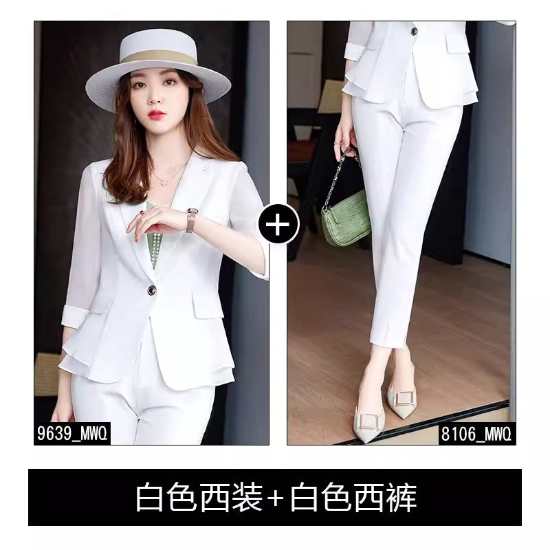 Importé - Ensemble Blazer Femme Slim Décontracté 3 Pièces En Maille