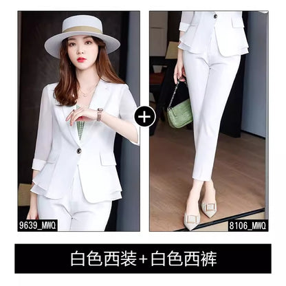 Importé - Ensemble Blazer Femme Slim Décontracté 3 Pièces En Maille