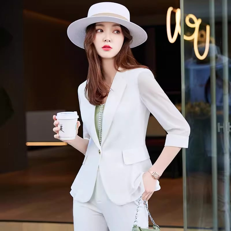 Importé - Ensemble Blazer Femme Slim Décontracté 3 Pièces En Maille