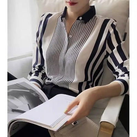 Importé - Chemiser à Rayures Femme Manche Longue