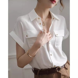 Importé - Chemiser Femmes Italienne Manches Courtes Col Polo