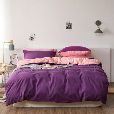 Importé - Ensemble Couette + Drap de Lit + 2 Taie En Microfibre 4 Pièces