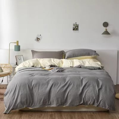 Importé - Ensemble Couette + Drap de Lit + 2 Taie En Microfibre 4 Pièces