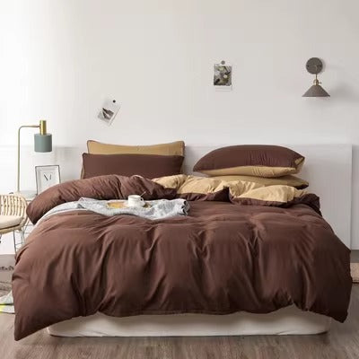 Importé - Ensemble Couette + Drap de Lit + 2 Taie En Microfibre 4 Pièces