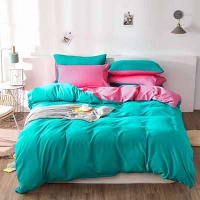 Importé - Ensemble Couette + Drap de Lit + 2 Taie En Microfibre 4 Pièces