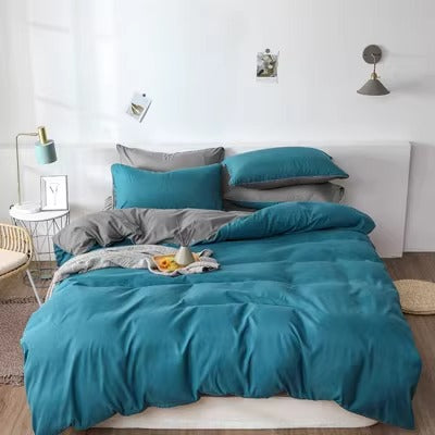 Importé - Ensemble Couette + Drap de Lit + 2 Taie En Microfibre 4 Pièces