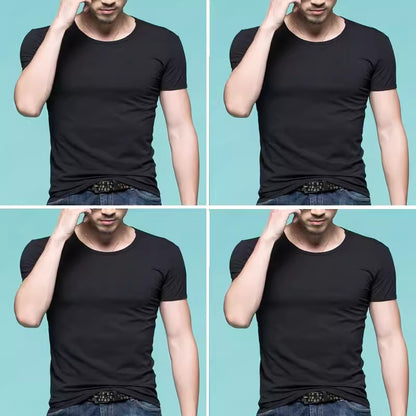 Importé - Pack 4 T-Shirts Corps pour Homme Manches Courtes 100% Coton
