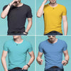 Importé - Pack 4 T-Shirts Corps pour Homme Manches Courtes 100% Coton