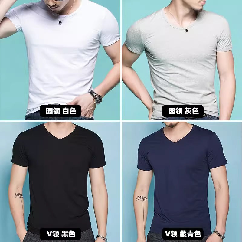 Importé - Pack 4 T-Shirts Corps pour Homme Manches Courtes 100% Coton