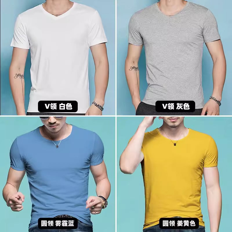 Importé - Pack 4 T-Shirts Corps pour Homme Manches Courtes 100% Coton