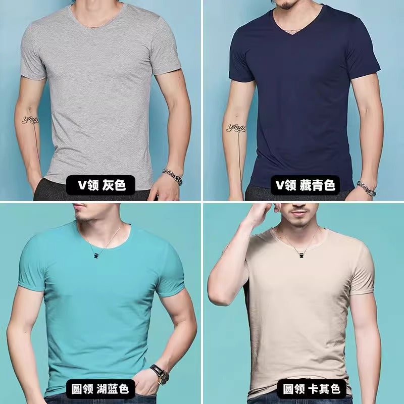 Importé - Pack 4 T-Shirts Corps pour Homme Manches Courtes 100% Coton