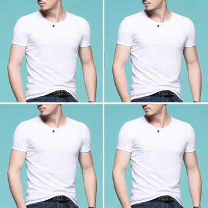 Importé - Pack 4 T-Shirts Corps pour Homme Manches Courtes 100% Coton