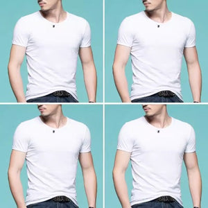 Importé - Pack 4 T-Shirts Corps pour Homme Manches Courtes 100% Coton