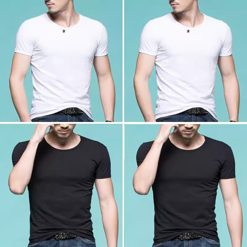 Importé - Pack 4 T-Shirts Corps pour Homme Manches Courtes 100% Coton