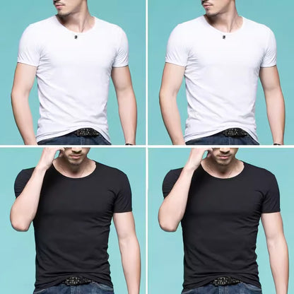 Importé - Pack 4 T-Shirts Corps pour Homme Manches Courtes 100% Coton