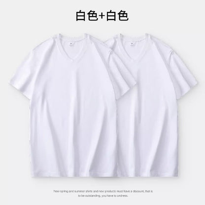 Importé - Pack 2 T-Shirt Coton Homme Col V Manche Courte