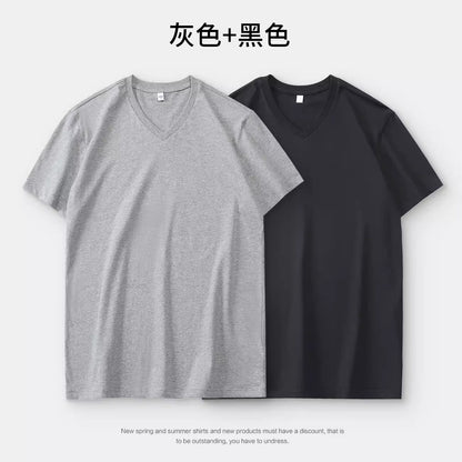 Importé - Pack 2 T-Shirt Coton Homme Col V Manche Courte