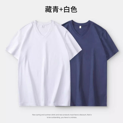 Importé - Pack 2 T-Shirt Coton Homme Col V Manche Courte
