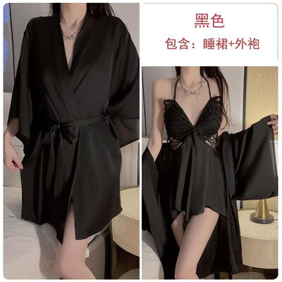 Importe - Pyjama Nuisette Femme Col V Manches Longues