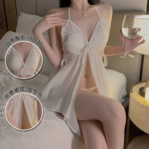 Importe - Pyjama Nuisette Femme Col V Manches Longues