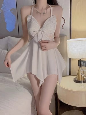 Importe - Pyjama Nuisette Femme Col V Manches Longues