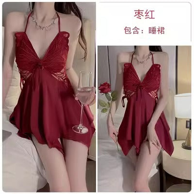 Importe - Pyjama Nuisette Femme Col V Manches Longues