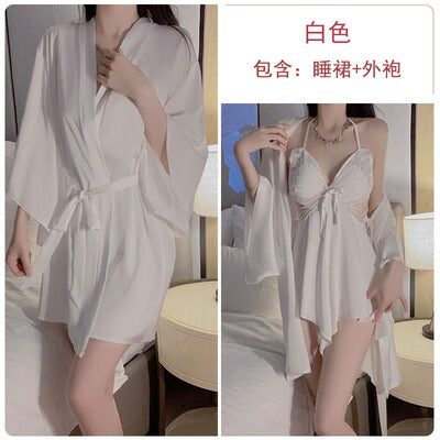 Importe - Pyjama Nuisette Femme Col V Manches Longues