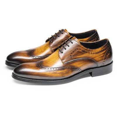 Importé - Chaussure Homme Mocassin Britannique Rétro En Cuir Véritable