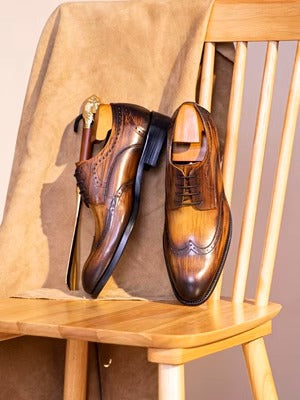 Importé - Chaussure Homme Mocassin Britannique Rétro En Cuir Véritable