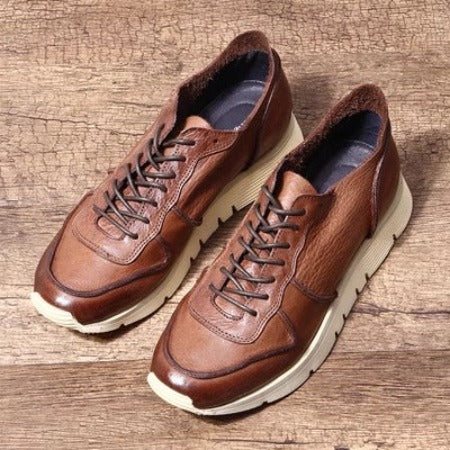 Importé - Chaussure Homme Sport Britanniques Rétro Décontractées En Cuir