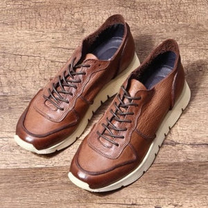 Importé - Chaussure Homme Sport Britanniques Rétro Décontractées En Cuir