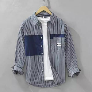 Importé - Chemise Pure Coton À Rayures Homme Manche Longue