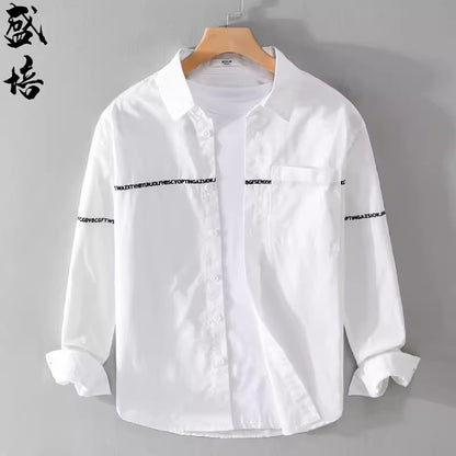 Importé - Chemise Pur Coton Homme Brodée Manches Longues