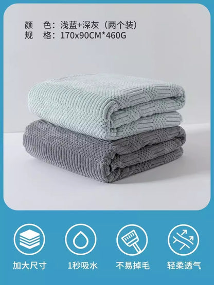 Importé - Lot de 2 Serviettes De Bain Ultra Douces Absorbantes à Séchage Rapide