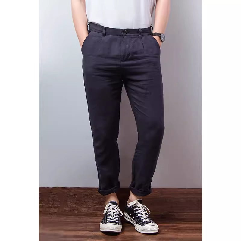 Importé - Pantalon 100% En Lin Décontracté Pour Homme