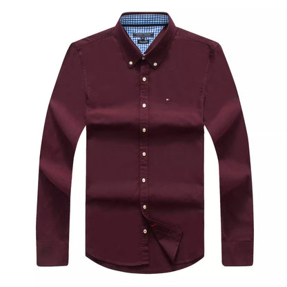 Importé - Tommy Chemise Oxford Pur Coton Homme Manches Longues