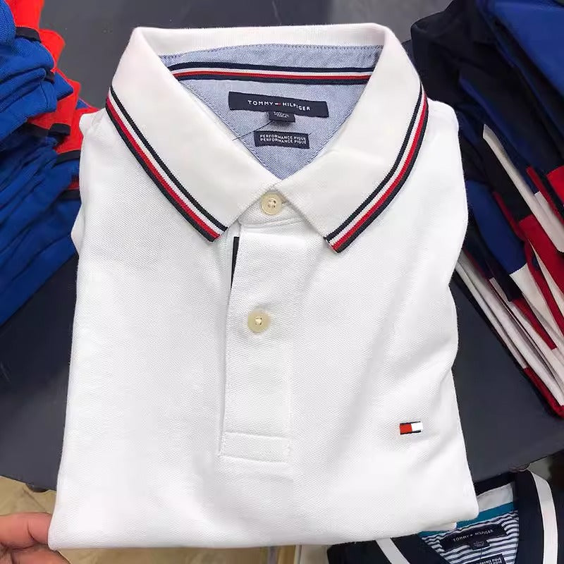 Importé -  POLO TOMMY en Coton Homme Manches Courtes